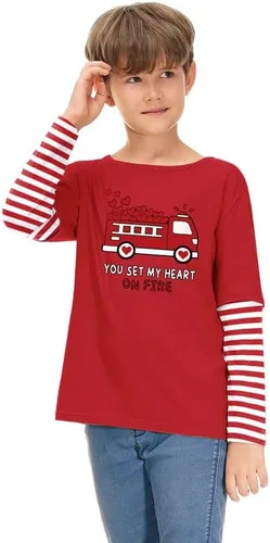 Vista 4 de BesserBay Camisa unisex de manga larga para niños de 4 a 12 años