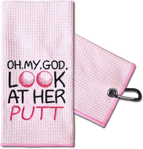 Vista 16 de TOUNER I Know I Play Like A Girl Try to Keep Up, toallas de golf bordadas divertidas para mujer, bolsa de golf, toalla de regalo para damas