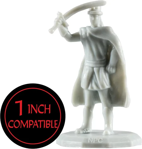 Vista 2 de Monster Townsfolk Mini Figuras de fantasía – 8 piezas pintables de clase de nobleza no jugador, personaje NPC miniaturas, tamaño hexagonal de 1