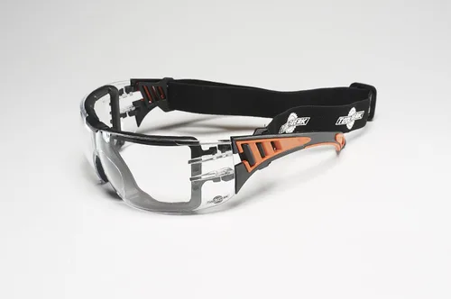 Vista 6 de ToolFreak Lentes de seguridad Ripout, transparentes, lentes de policarbonato y protección UV, acolchado de espuma y correa ajustable, lentes