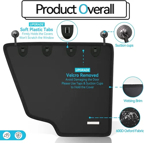 Vista 3 de Durapower Protector de puerta de automóvil para perro, paquete de 2 unidades, extra grande y grueso, antiarañazos, impermeable, cubierta de puerta