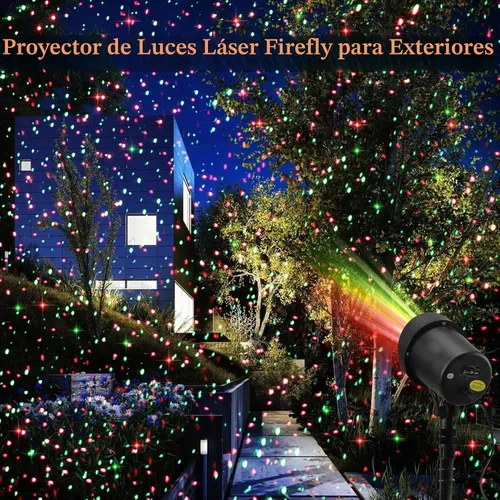 Vista 6 de Luces de proyector láser al aire libre para Navidad, proyector de luces láser de Navidad con movimiento, espectáculo de estrellas rojas y verdes