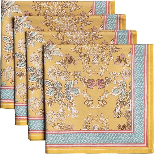 Vista 31 de Maison d' Hermine Juego de 4 servilletas de tela 100% algodón, suaves y duraderas, servilletas cuadradas reutilizables para uso diario, lavables