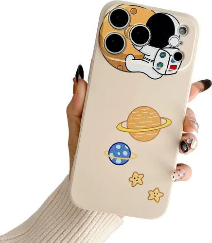 Vista 35 de Yonds Queen para iPhone 7 Plus / 8 Plus, linda funda con diseño de astronauta de dibujos animados, elegante parachoques de TPU suave, protectora