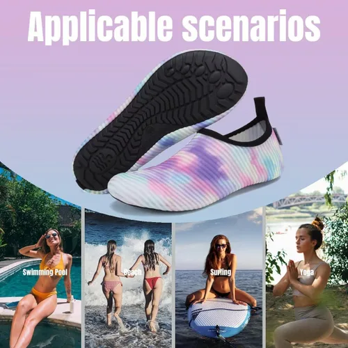 Vista 9 de YALOX - Zapatos acuáticos, de secado rápido, sensación de pies descalzos, para mujer y hombre calcetines acuáticos para exterior, playa, natación