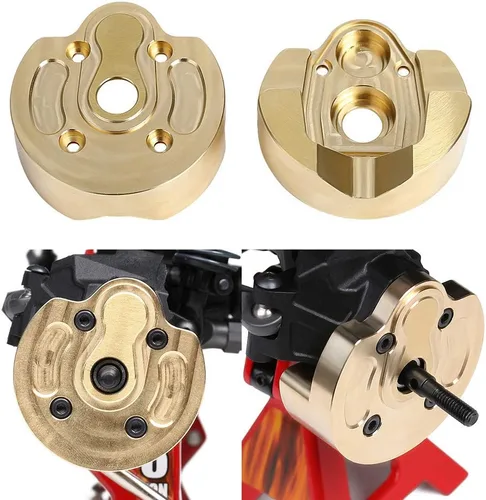 Vista 8 de INJORA AXI03007 - Tapa de dirección para nudillos de latón para 1:10 RC Crawler AXAIL SCX10 III AXI03007 y Capra 1.9 UTB AXI03004, 2