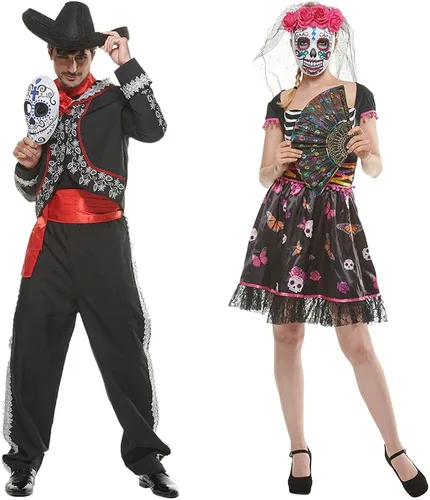 Vista 3 de FantastCostumes Disfraz de Mariachi para hombre del Día de los Muertos