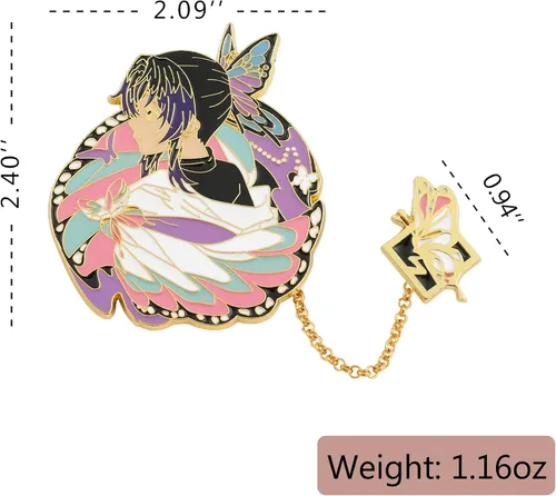Vista 5 de Alfileres esmaltados de demonio para mochila - Pin de anime de personajes Kimetsu noyaiba, accesorio de insignia de moda para chaquetas, camisas