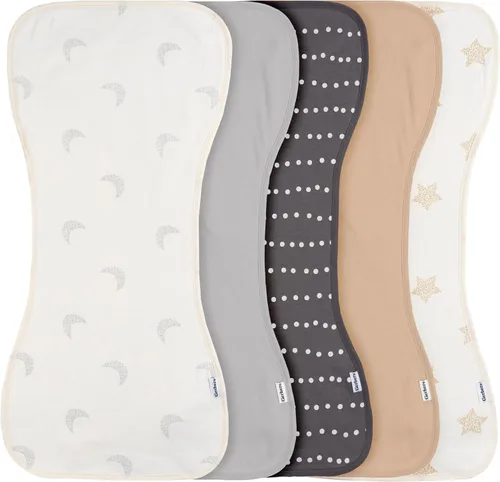 Vista 18 de Gerber Paños unisex para eructos para bebé, paquete de 5, azul dorado, tamaño 10.5 x 21 pulgadas