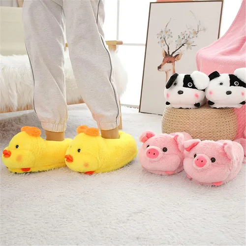Vista 5 de Pig Animal Warm Winter Home Zapatillas de tiburón hámster para mujer