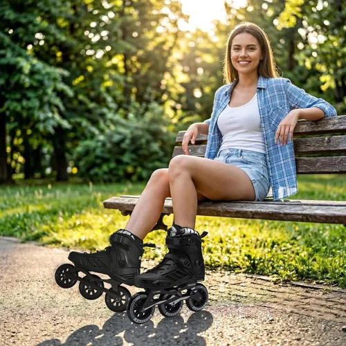 Vista 5 de Patines en línea de 3 ruedas para hombres y mujeres, patines profesionales para hombres y mujeres, patines de velocidad de alto rendimiento
