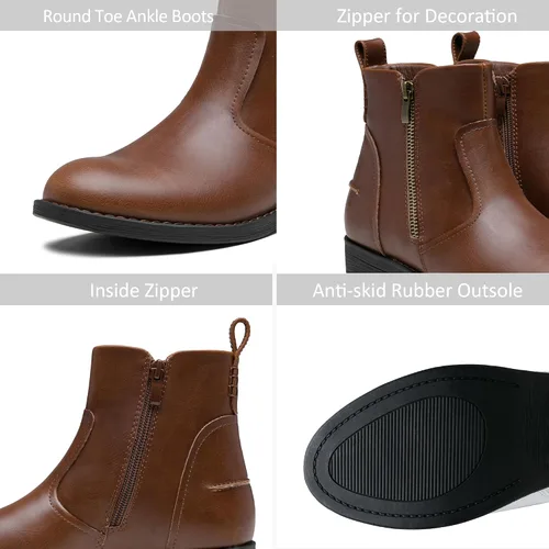 Vista 3 de Jeossy Botines 9008 para mujer, con cremallera, casuales, para otoño, para mujer