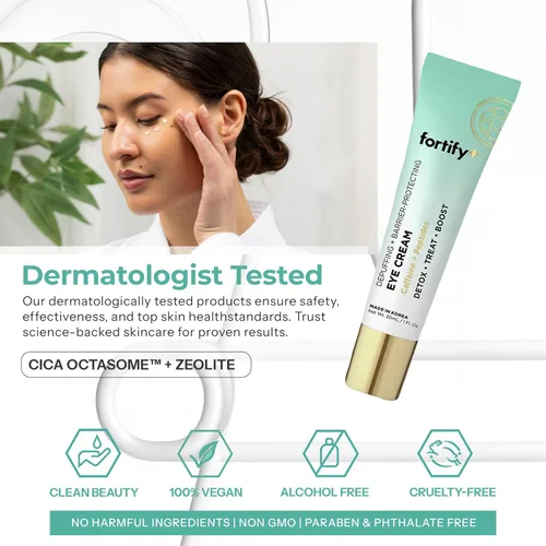 Vista 9 de Fortify Skincare Crema para debajo de los ojos con cafeína y péptidos - 3 en 1: desintoxicación, tratamiento, aumento - reduce la hinchazón, ojeras