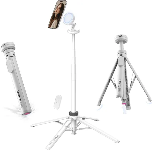 Vista 9 de ULANZI Trípode magnético para teléfono, MT85 Trípode de apertura automática con 4 patas mejoradas, soporte de teléfono extensible para selfie stick