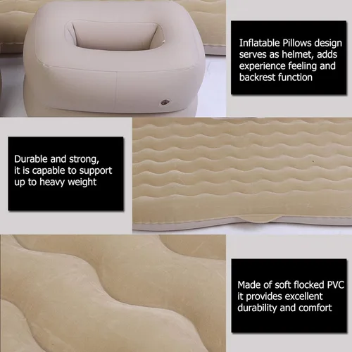 Vista 6 de Colchón de cama inflable Camping asiento trasero cojín de aire (beige)
