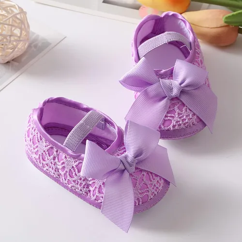 Vista 5 de Prewalker - Zapatos deportivos para recién nacidos suaves de princesa zapatos planos de piel sintética zapatos para caminar