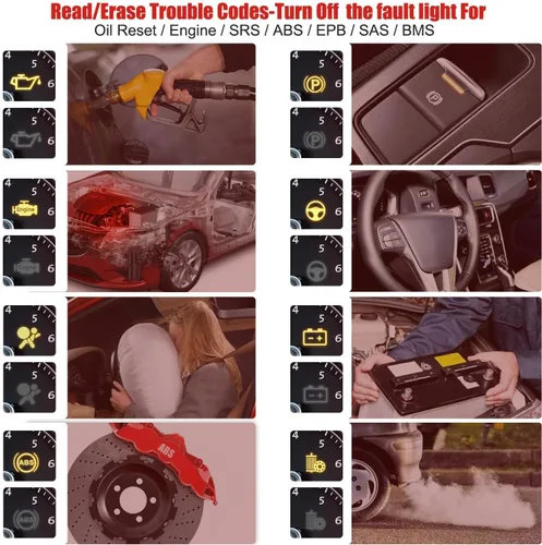 Vista 4 de Autel MaxiCheck PRO - Herramienta de escaneo automático de purga para purga de frenos ABS, escáner de diagnóstico OBD2 ABS SRS, reinicio de aceite