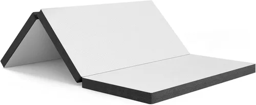 Vista 12 de BLKMTY Colchón plegable de 3 pulgadas, tamaño individual, colchón de espuma viscoelástica de triple pliegue, transpirable, con funda lavable
