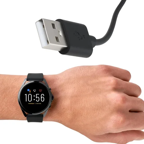 Vista 3 de Cable de carga inalámbrico USB 2 a 1 Tpye-C de 3.9 pies compatible con Fossil Gen 6/5/4