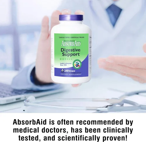 Vista 10 de AbsorbAid Enzimas digestivas 240 vCaps, probado para aumentar la absorción de nutrientes vitales hasta en un 71%