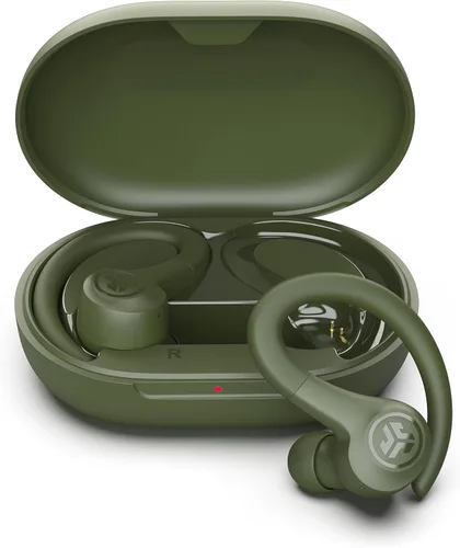 Vista 8 de JLab Go Sport+ - Auriculares inalámbricos de entrenamiento con llamadas claras C3, diseño deportivo de gancho seguro, tiempo de reproducción
