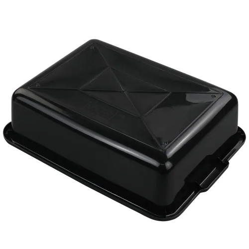 Vista 7 de Juego de 4 tinas de plástico para autobús comercial de 8 litros, sartenes rectangulares de plástico negro
