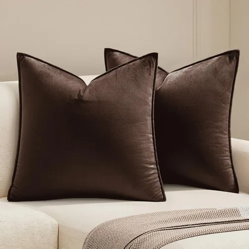 Vista 10 de MIULEE Paquete de 2 fundas de cojín decorativas de terciopelo suave, cuadradas, unicolor, para sofá, dormitorio, automóvil, 16 x 16 pulgadas