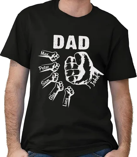 Vista 3 de Camiseta personalizada para abuelo, papá, nietos con nombre, regalos personalizados para papá y papá, regalos para el día del padre, abuelo.