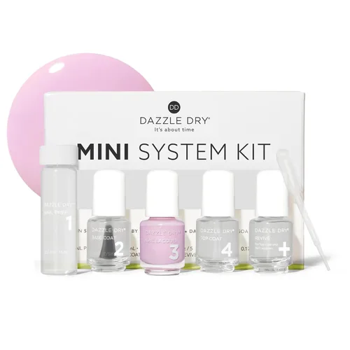 Vista 10 de Dazzle Dry Mini Kit Sistema de 4 Pasos - Carnival Coral, un coral brillante y contundente de cobertura completa. Crema de cobertura completa.