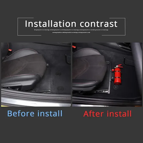 Vista 2 de Soporte de aluminio ajustable para extintor de incendios de liberación rápida compatible con Toyota Supra GR A90 A91 MK5 2019-2022, soporte