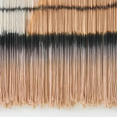 Vista 7 de macramé para colgar en la pared, teñido de inmersión, puesta de sol, decoración de pared, arte de fibra de 57 pulgadas de ancho x 35