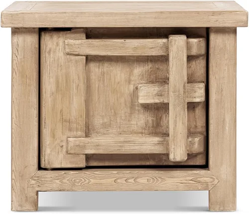 Vista 9 de Jennifer Taylor Home Rowan 28.5" Solid Reclaimed Pine Left Side Table, Natural Brown Reclaimed Pine