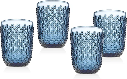 Vista 4 de Godinger Vasos Highball Vaso para bebidas Alba Azul – Juego de 4