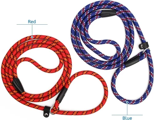 Vista 7 de Coolrunner 2 cuerdas duraderas para perros, correa de entrenamiento de perros de 5 pies, correa antideslizante fuerte, correa de nailon ajustable