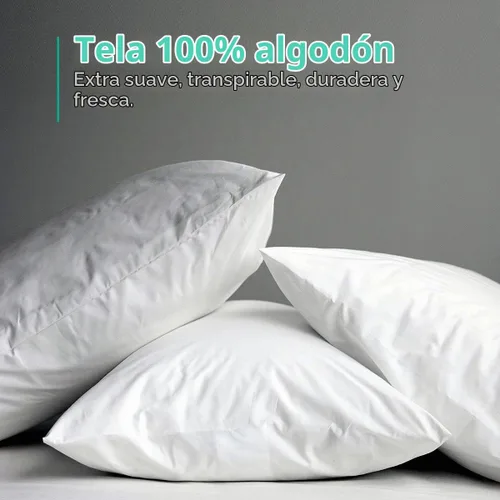 Vista 5 de APSMILE Juego de 2 rellenos de almohada de plumón orgánico de 16 x 16 pulgadas, 100 % tela de algodón, suave y esponjoso, funda de almohada Blanco