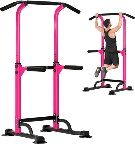 Vista 12 de DlandHome Power Tower Pull Up Dip Station Multi-Function Fitness Equipment for Strength Training Adjustable Height Dip Stand for Home Gym