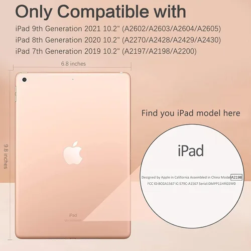 Vista 2 de BENTOBEN Funda para iPad de 9ª generación, funda para iPad de 8ª generación, funda para iPad de 7ª generación, iPad 10.2 2021/2020/2019, funda