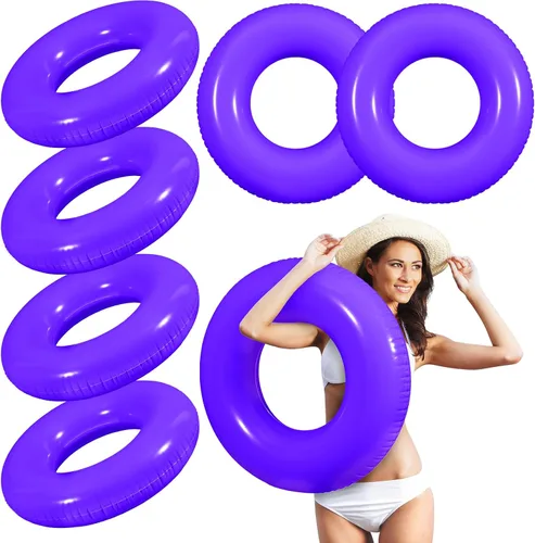 Vista 23 de JellyArch 6 piezas de flotadores inflables para piscina de 28 pulgadas, tubo de natación a granel para adultos, flotadores de piscina
