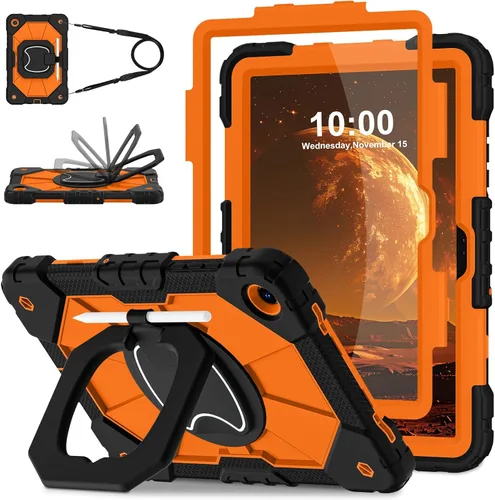 Vista 10 de WESOROL Funda para Galaxy Tab A11 Plus/A9 Plus de 11 pulgadas, a prueba de golpes para tableta Samsung A11+/A9+ con protector de pantalla con Negro