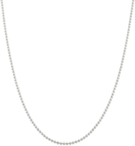 Vista 10 de 925 Sterling Silver 235mm Beaded Chain Necklace 16 Inch Pendant Charm Ball Beadsed Fine Jewelry For Women Gifts For Her