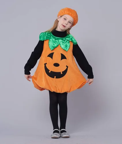Vista 6 de IKALI Kids Pumpkin Costume Girls Boys Toddler Baby Lantern Faces Fancy Dress up for Halloween Party