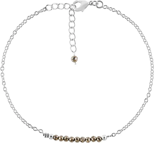 Vista 45 de YANARA Pulsera de tobillo para mujer, piedra de nacimiento natural, cuentas de piedras preciosas, tobillera delicada hecha a mano de 9 pulgadas +