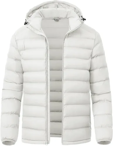 Vista 14 de YSENTO Men's Down Alternative Jackets Lightweight Water-Resistant Winter Insulated Puffer Coat Detachable Hood