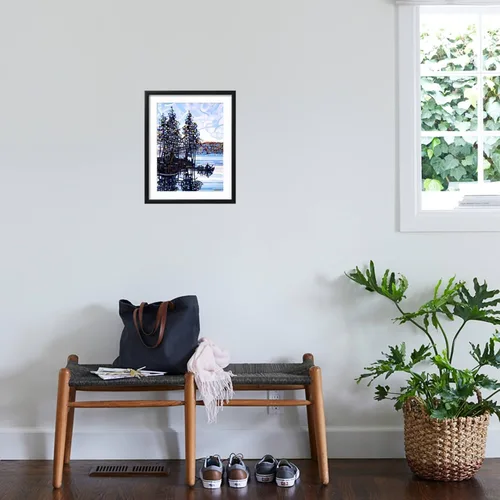 Vista 3 de AllPosters Mandy Budan - Impresión giclée de pared con marco negro de Haliburton Morning on Black Frame de 12 x 16 pulgadas