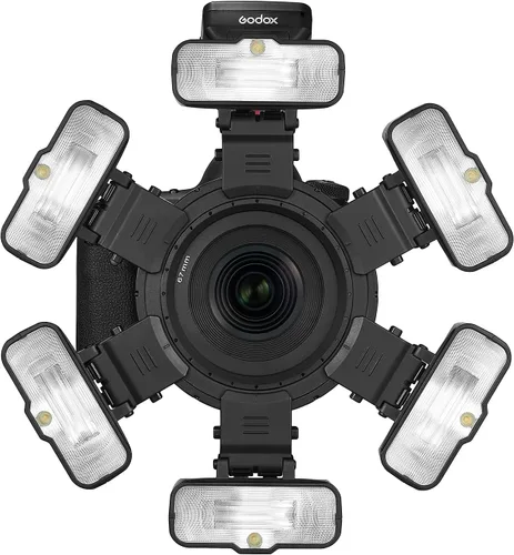 Vista 8 de Godox Godox MF12 - Kit de 2 flash macro compacto, 2.4G 12 W, TTL, mini flash, 2 luces, con batería incorporada de 3.7 V/6.29 W, difusor, filtro