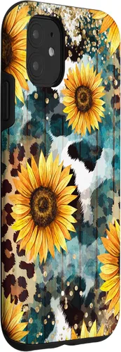 Vista 3 de Funda para iPhone 11 con diseño de leopardo y girasol