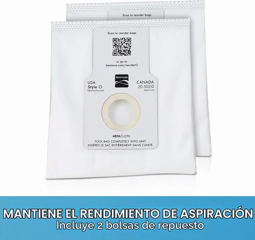 Vista 3 de Kenmore 53293 Bolsas de vacío HEPA tipo O para aspiradoras verticales, paquete de 2