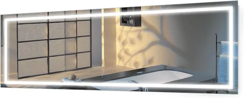 Vista 10 de Krugg Espejo de baño LED cuadrado de 24 x 24 pulgadas Espejo de tocador iluminado incluye atenuador y desempañador Montaje en pared vertical u