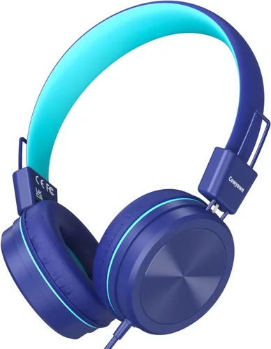 Vista 4 de Cowyawn - Auriculares infantiles, auriculares para niños con limitador de volumen seguro de 94 dB, auriculares escolares con cable para niños