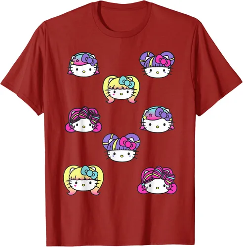 Vista 69 de hello kitty Kawaii Multi peinado Tee, Azul (Heather blue)